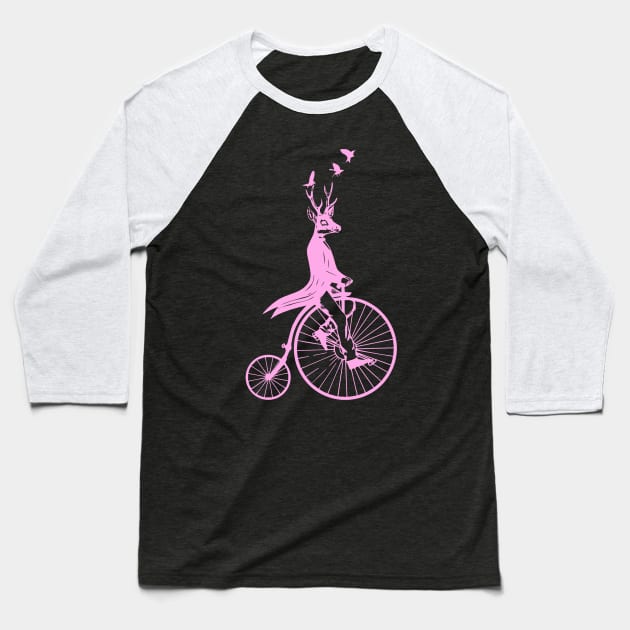 Gentleman on Bike Baseball T-Shirt by moringart